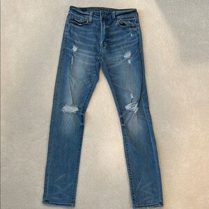 Men's Blue Distressed Jeans